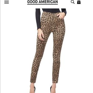 Good American “Good Waist” Cheetah print jeans